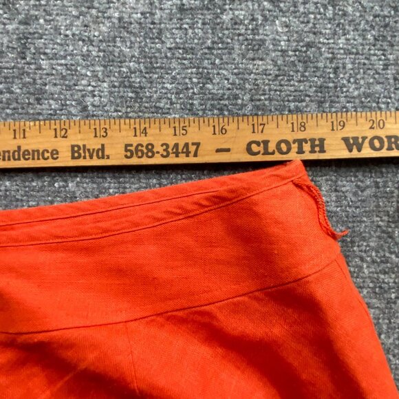 Talbots Skirt Womens 16P Orange  A-Line Pure Irish Linen‎ Lined Business casual - Picture 11 of 12